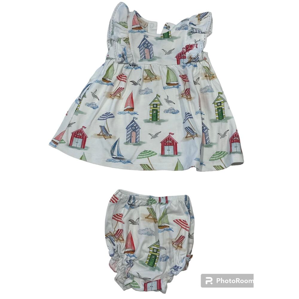 Beach Huts Dress Set by Baby Club Chic - Size 6-9 months - Lightweight, cute!